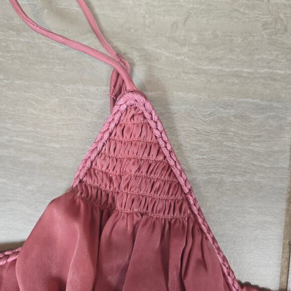 Intimately Free People Lyric Satin Pink Cami Tank Size Medium - Picture 4 of 5